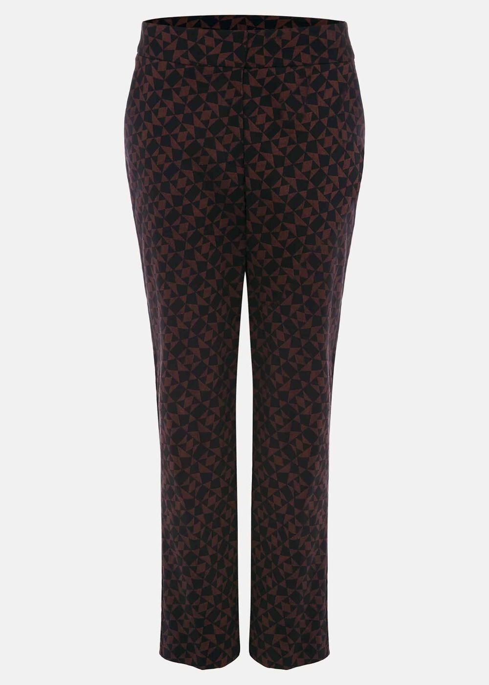Mackenzie Geo Jacquard Tapered Trouser - Black/Chocolate