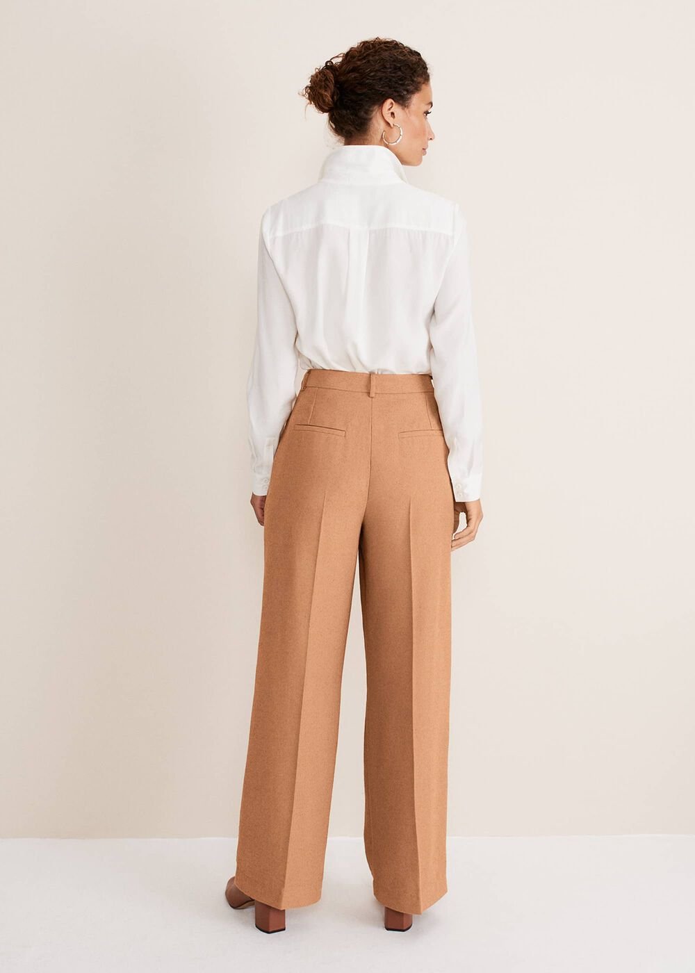 Dola Wide Leg Boucle Trouser - Camel
