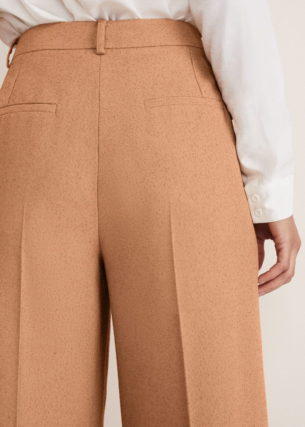 Dola Wide Leg Boucle Trouser - Camel