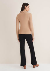 Ara Side Split Bootcut Ponte Trouser - Black