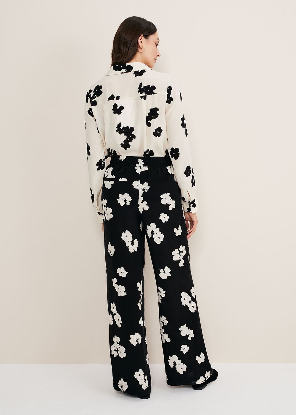 Rae Floral Wide Leg Trouser - Black