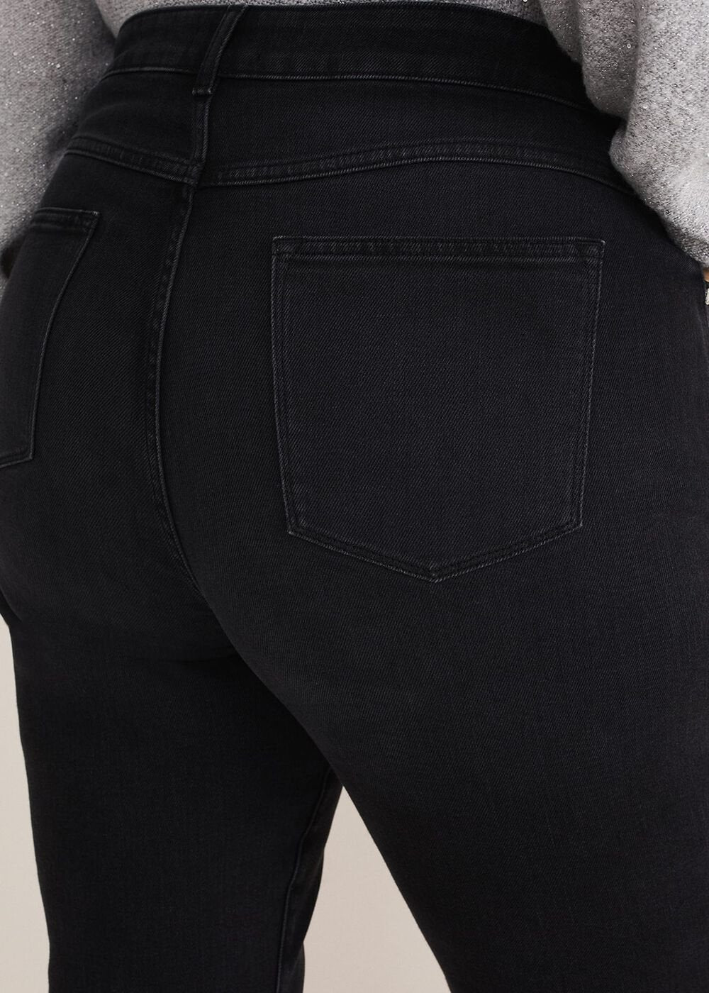Karlie Button Through Corduroy Jeans - Black