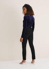 Jaimie Flocked Jeans - Black
