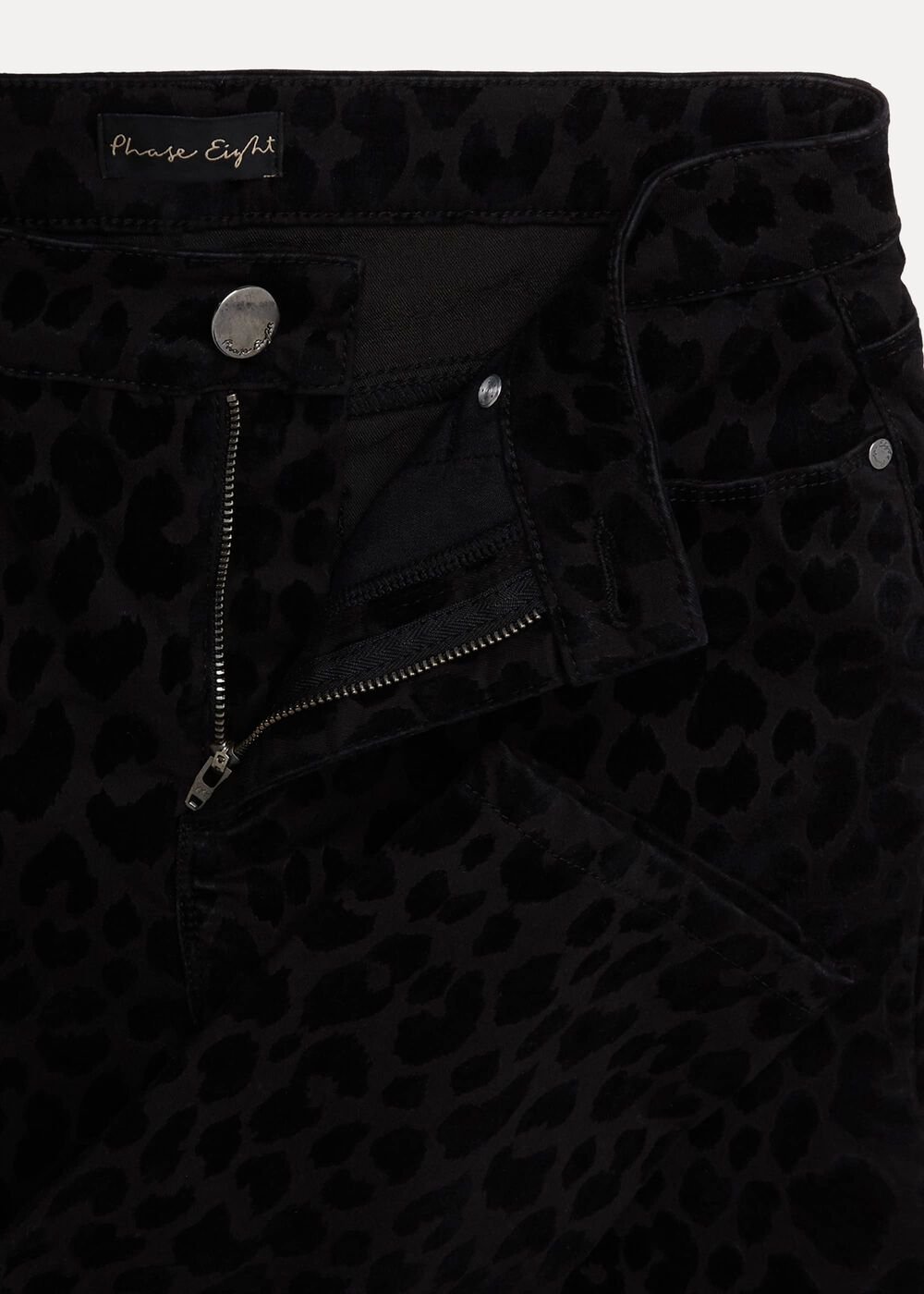 Jaimie Flocked Jeans - Black