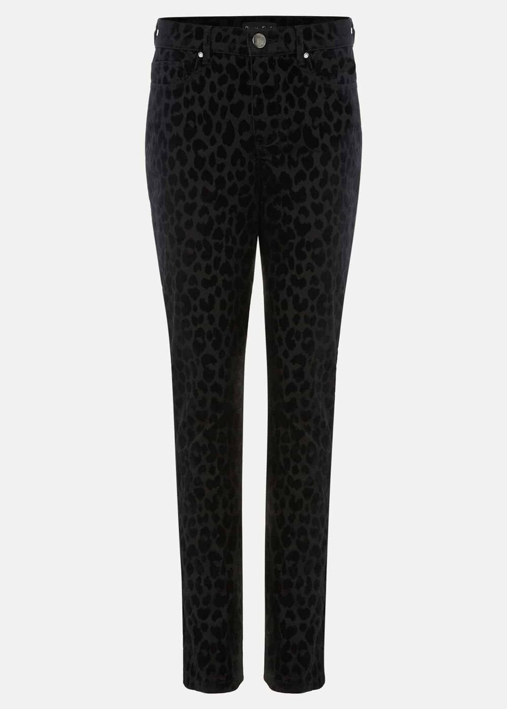 Jaimie Flocked Jeans - Black