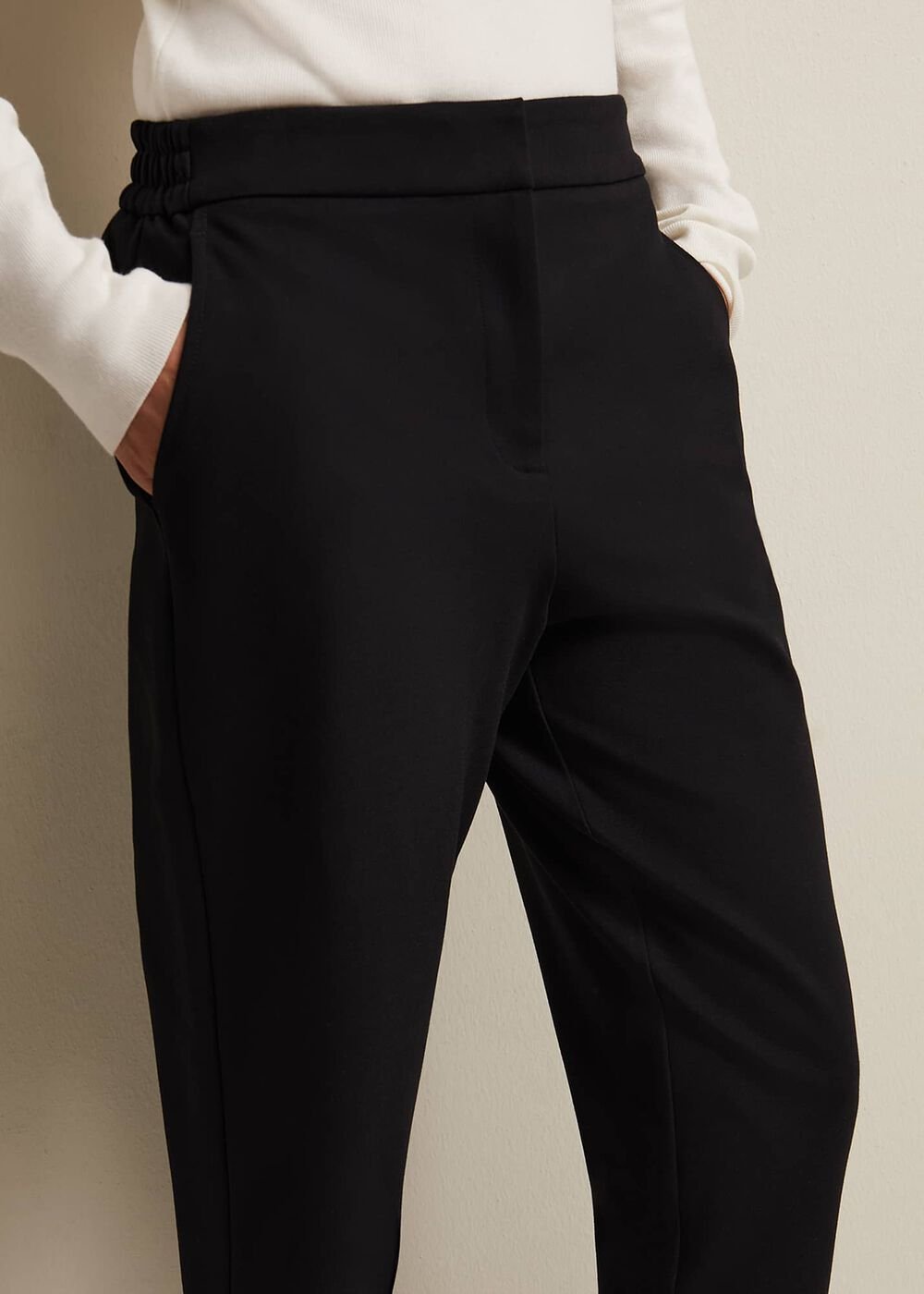 Kimia Ponte Tapered Trouser - Black