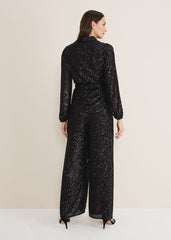Florentine Sequin Trouser - Black