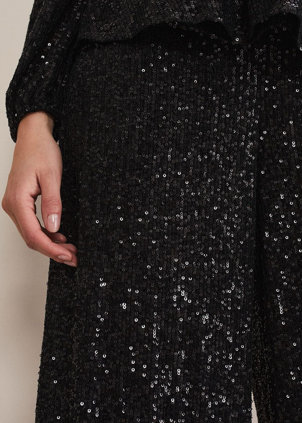 Florentine Sequin Trouser - Black
