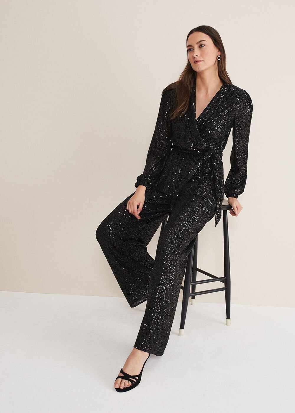 Florentine Sequin Trouser - Black