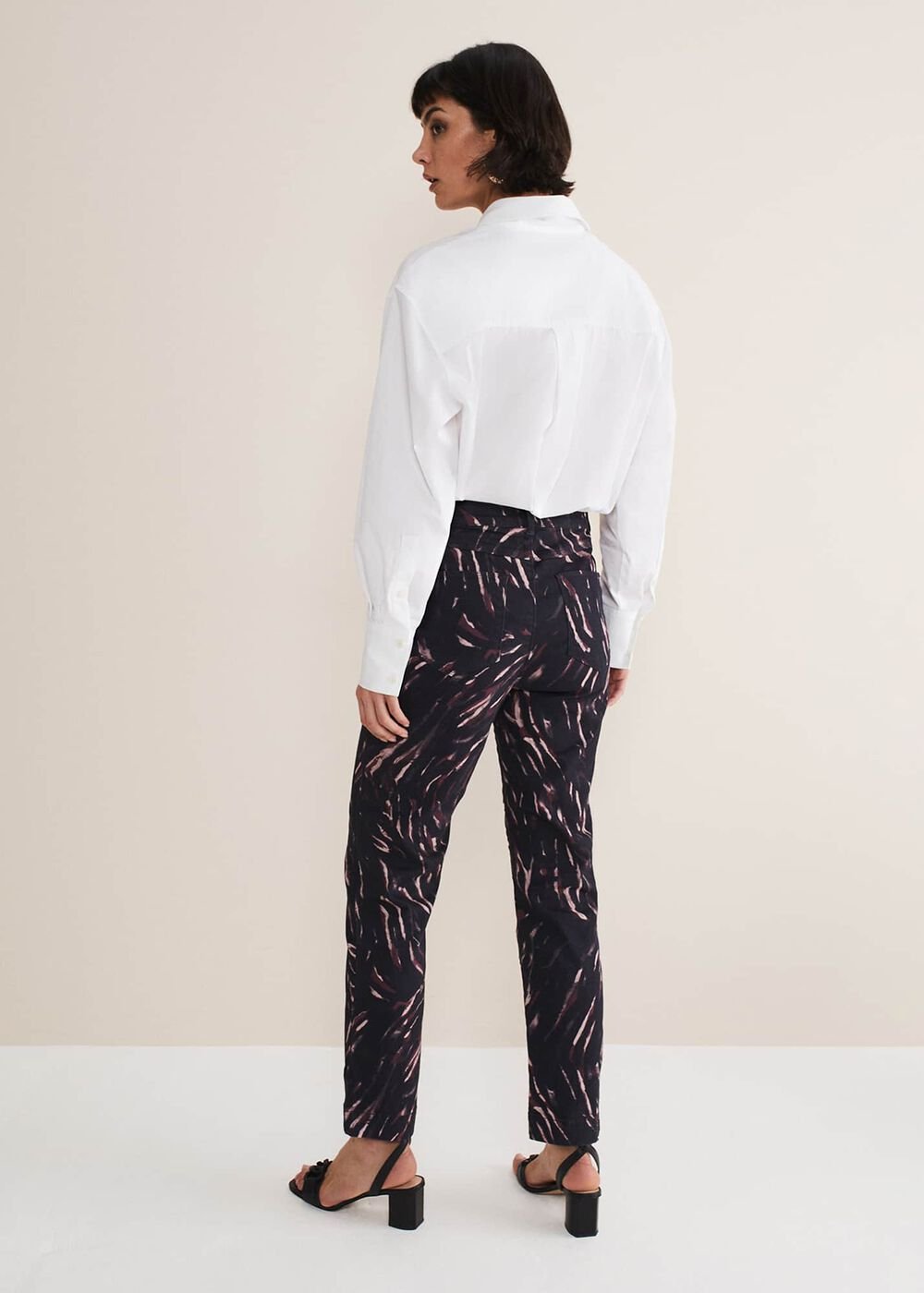 Ramona Zebra Print Straight Leg Jeans - Black/Multi
