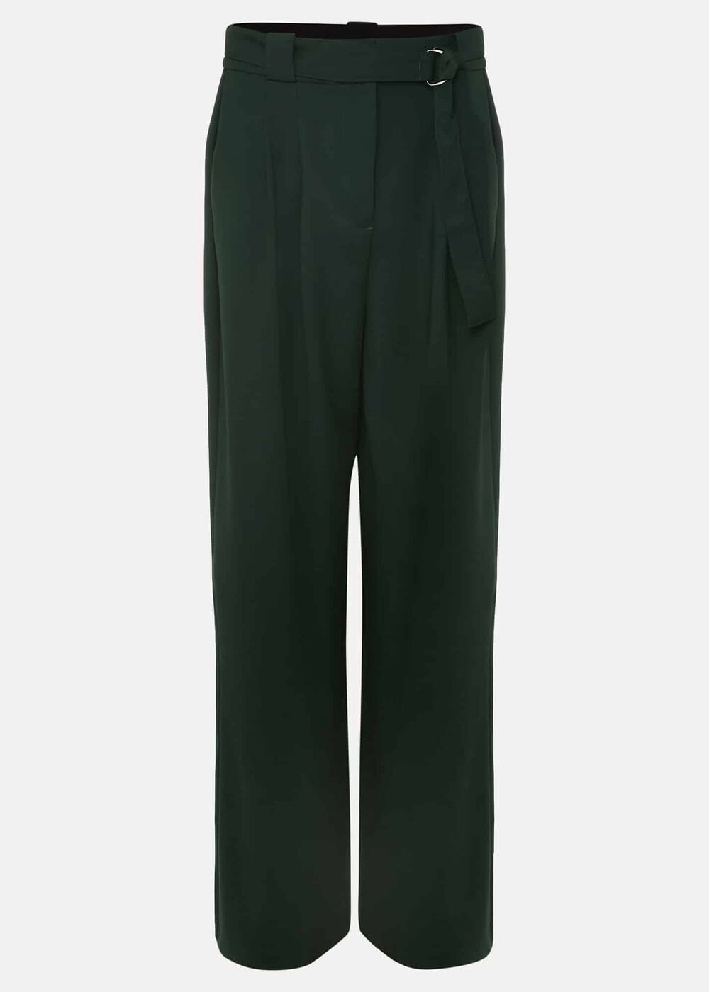 Catira Crepe Wide Leg Trousers - Forest Green
