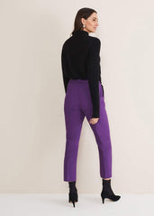 Julianna Cropped Straight Leg Trousers - Purple