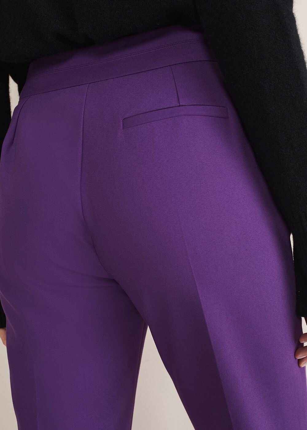Julianna Cropped Straight Leg Trousers - Purple