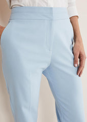 Julianna Cropped Straight Leg Trousers - Cornflower Blue