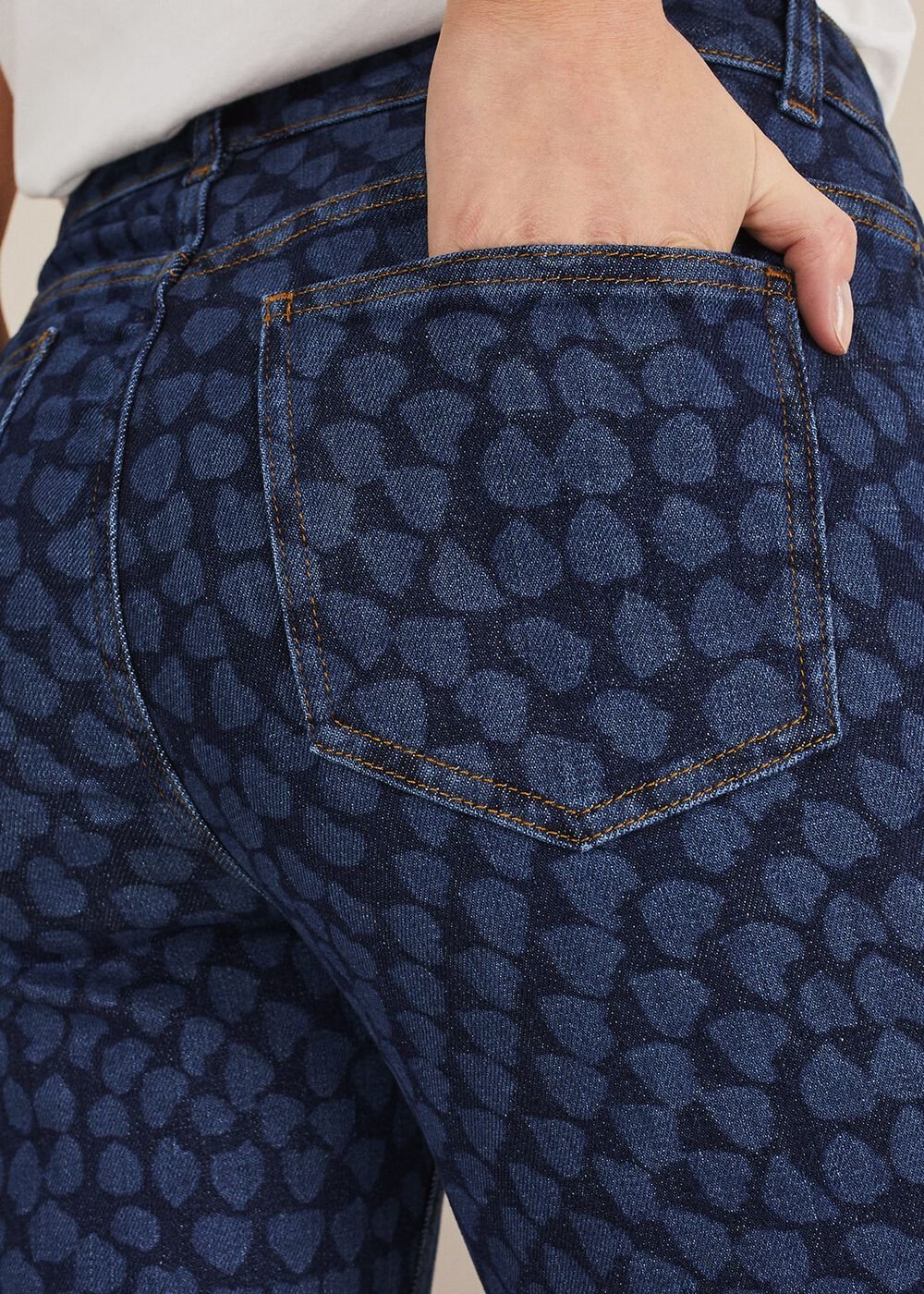 Petra Heart Straight Leg Jeans - Mid Blue