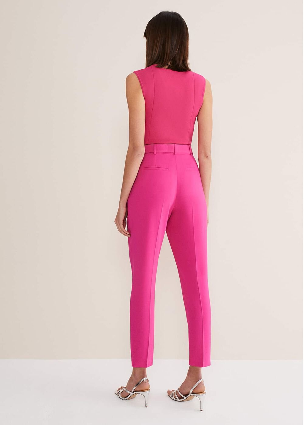 Adria Belted Cigarette Trousers - Hot Pink