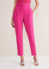 Adria Belted Cigarette Trousers - Hot Pink