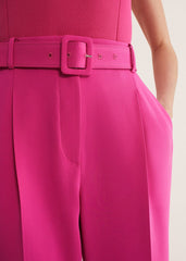 Adria Belted Cigarette Trousers - Hot Pink