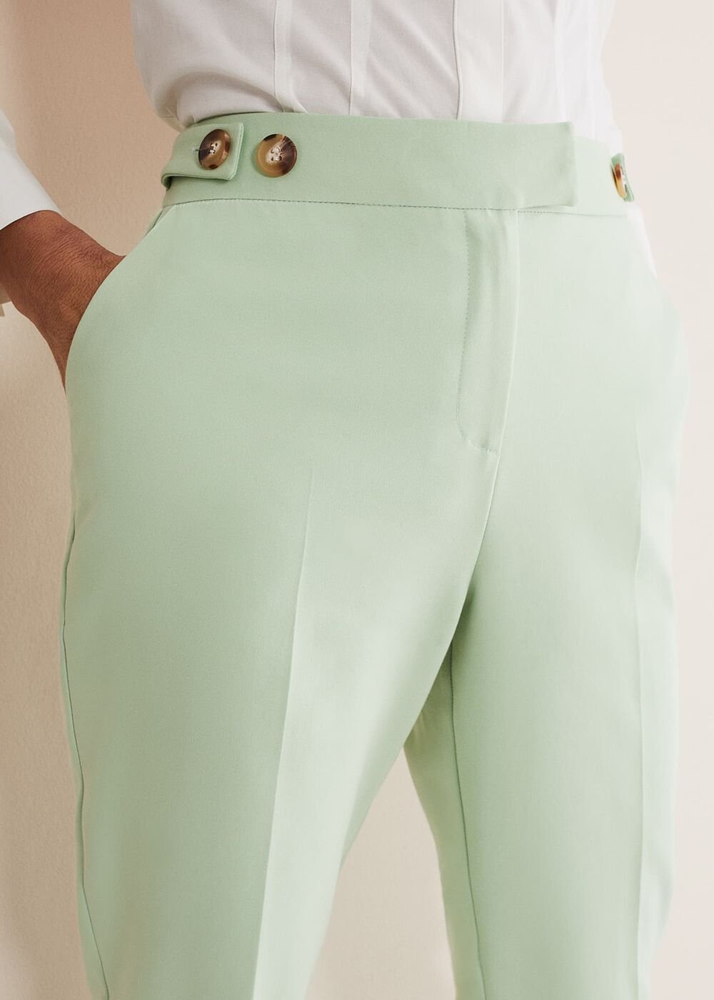 Ulrica Straight Leg Trousers - Pistachio