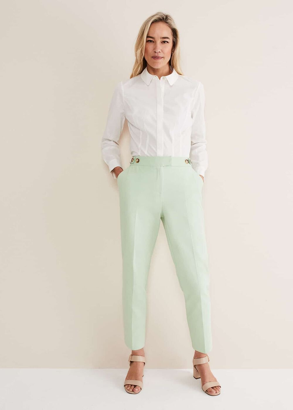 Ulrica Straight Leg Trousers - Pistachio