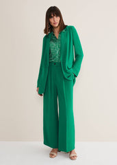 Opal Wide Leg Trousers - Green