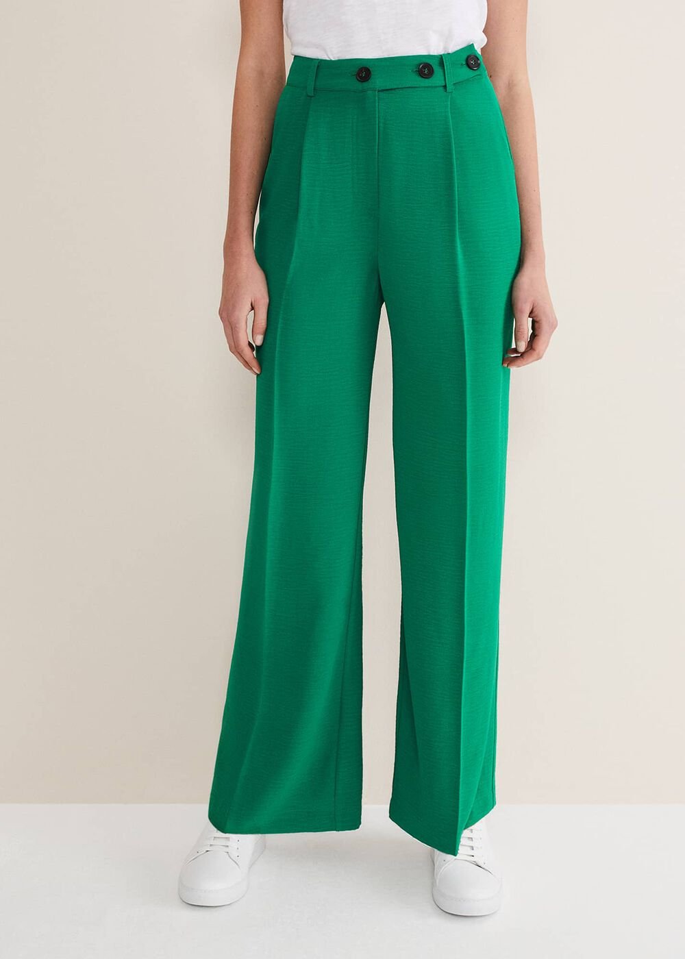 Opal Wide Leg Trousers - Green