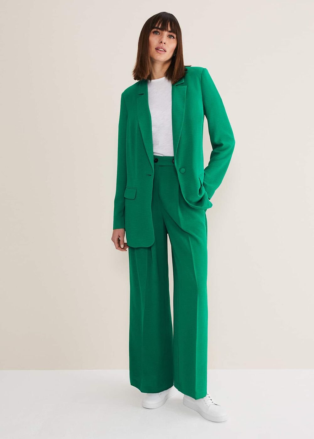 Opal Wide Leg Trousers - Green