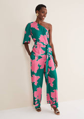 Madison Abstract Trousers Co-Ord - Green/Pink