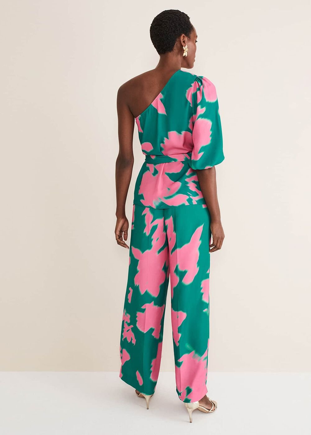 Madison Abstract Trousers Co-Ord - Green/Pink