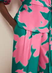 Madison Abstract Trousers Co-Ord - Green/Pink