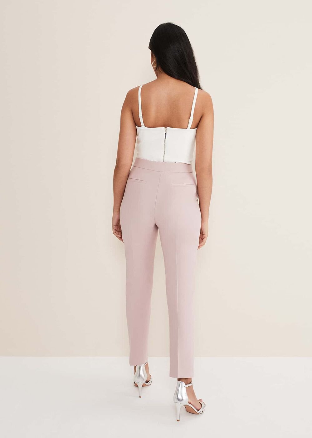 Petite Eira Cigarette Trousers - Soft Pink