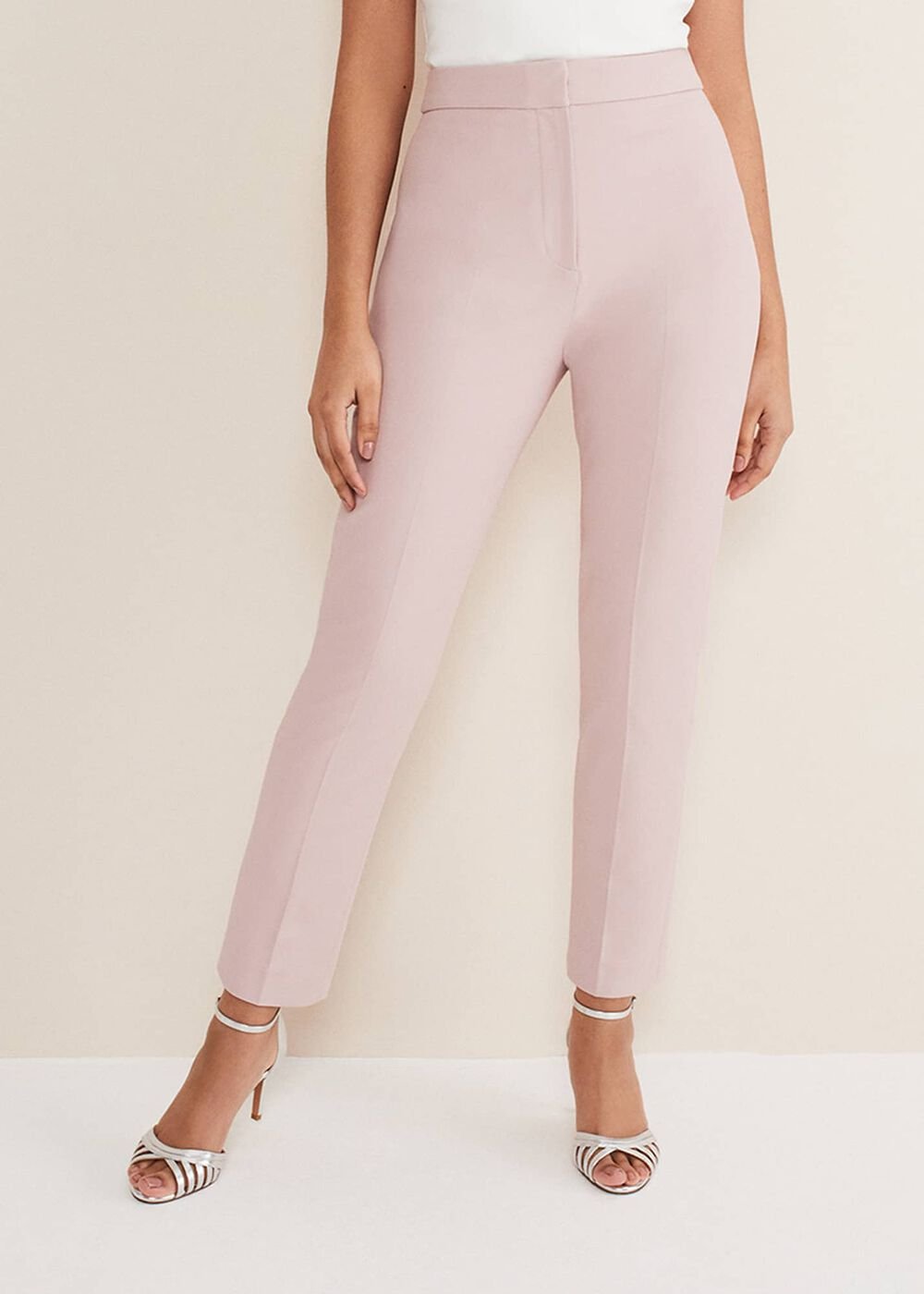 Petite Eira Cigarette Trousers - Soft Pink