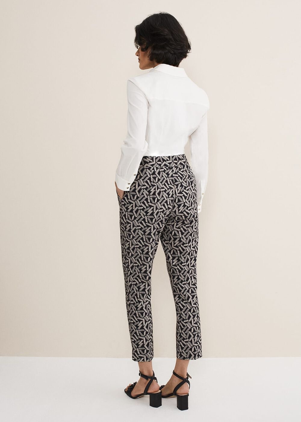 Fran Cigarette Trousers - Black/Stone