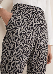 Fran Cigarette Trousers - Black/Stone