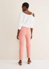 Karlie Button Through Straight Leg Jeans - Apricot