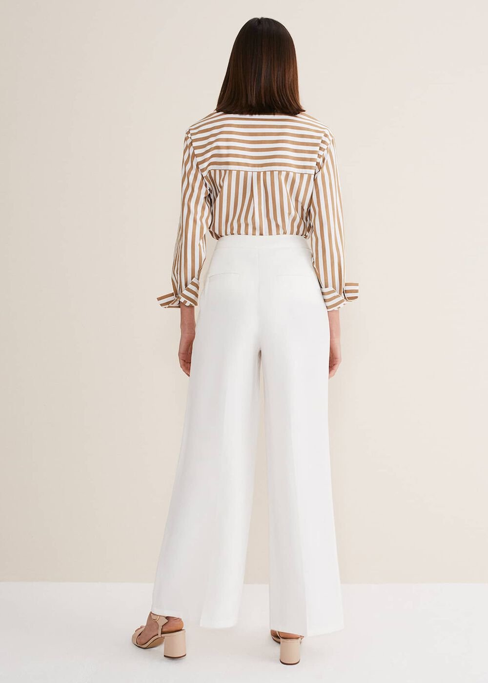 Bianca Wide Leg Suit Trousers - Ivory