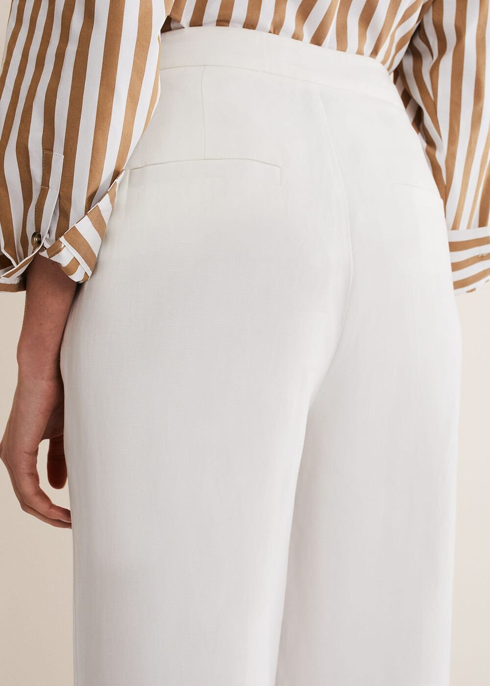 Bianca Wide Leg Suit Trousers - Ivory