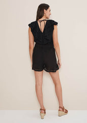 Allora Cut-Out Hem Shorts Co-Ord - Black