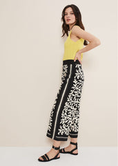 Nava Wide Leg Culottes - Black/Stone