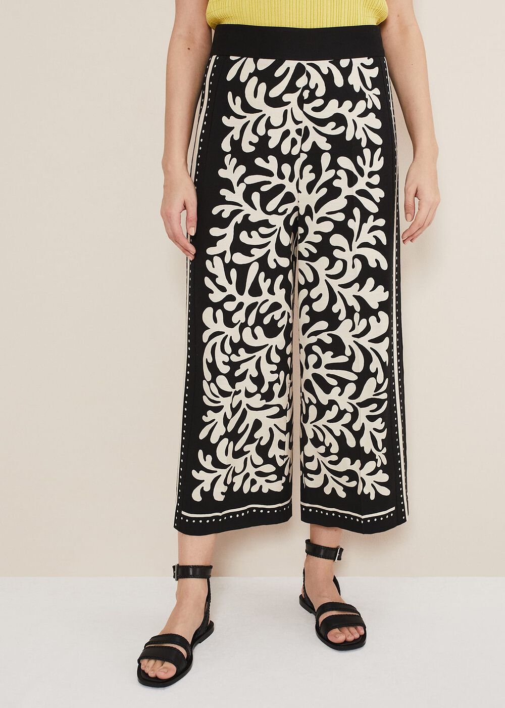 Nava Wide Leg Culottes - Black/Stone