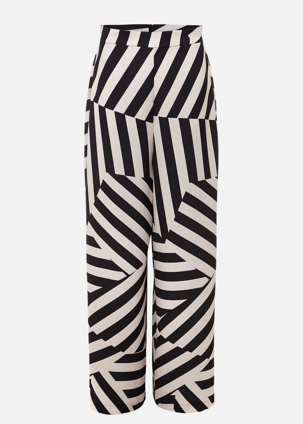 Phillis Striped Wide Leg Trousers - Black/Pink