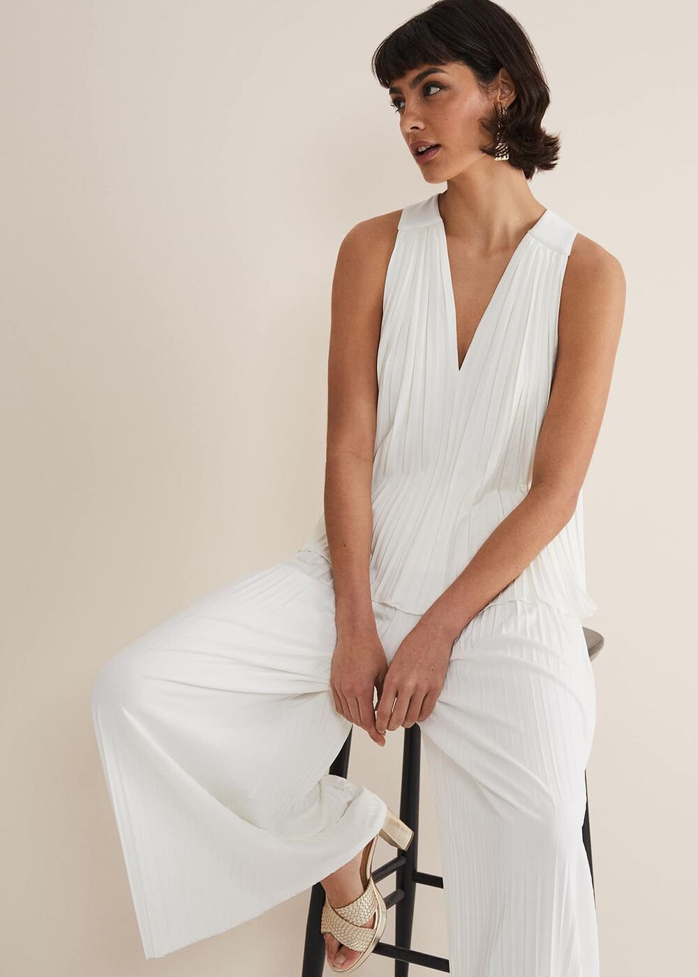 Winona Pleated Trousers - Ivory