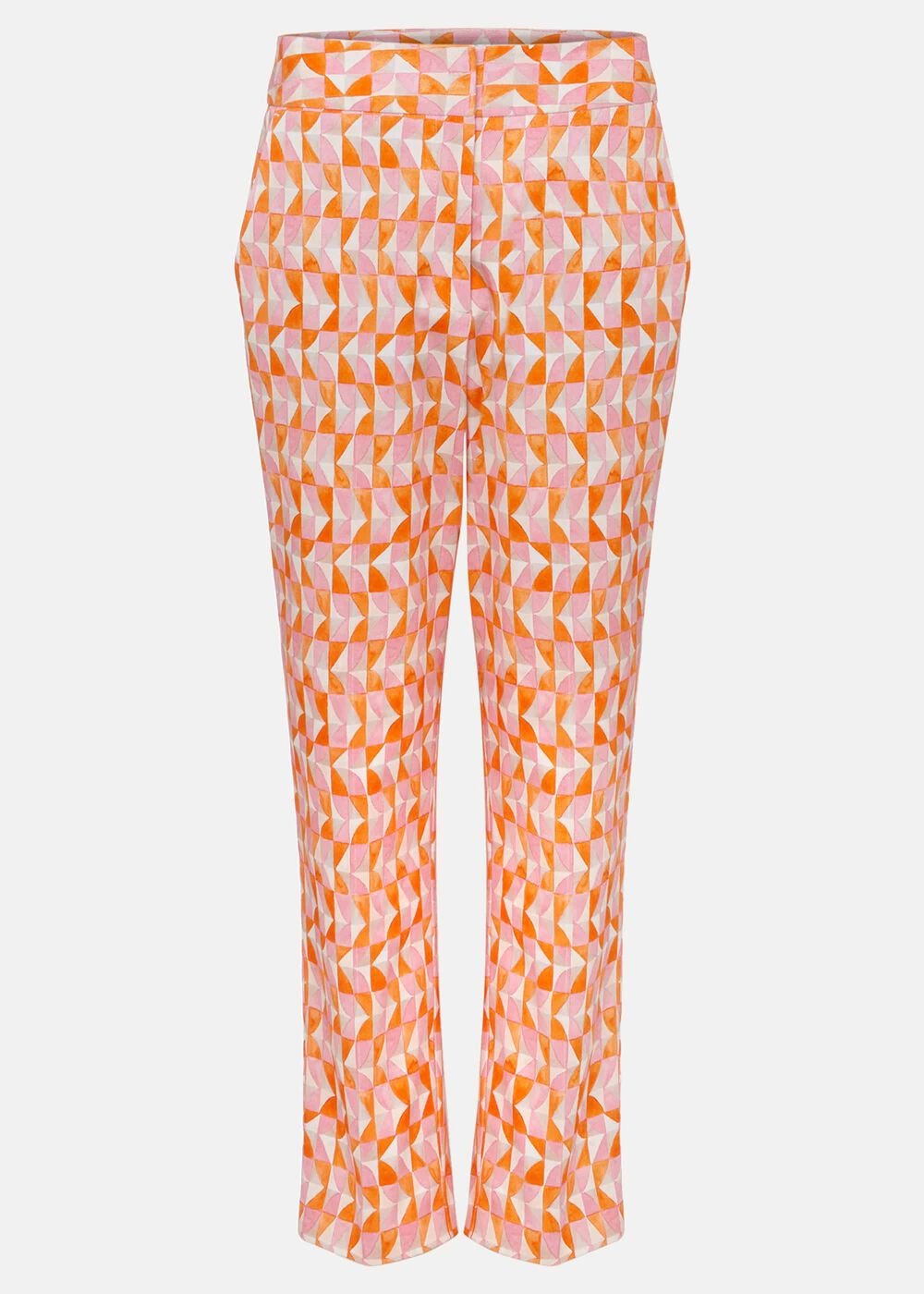 Elysia Geo Cigarette Trousers - Pink/Orange