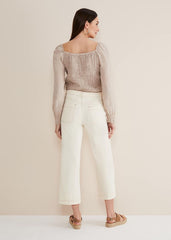 Fraya Wide Leg Jeans - Ecru