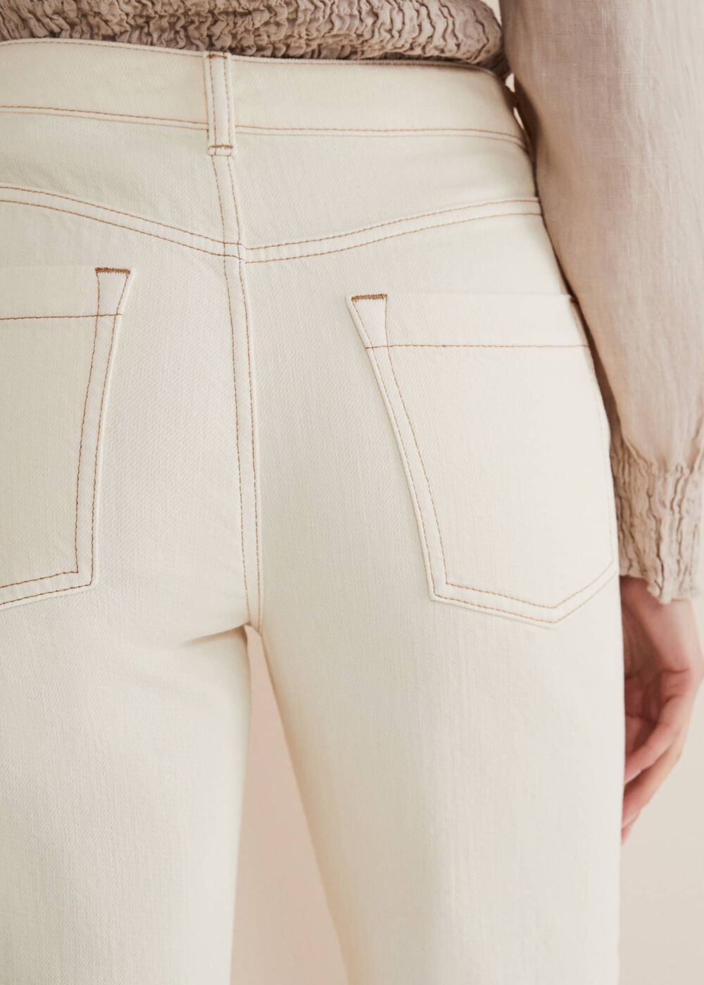 Fraya Wide Leg Jeans - Ecru