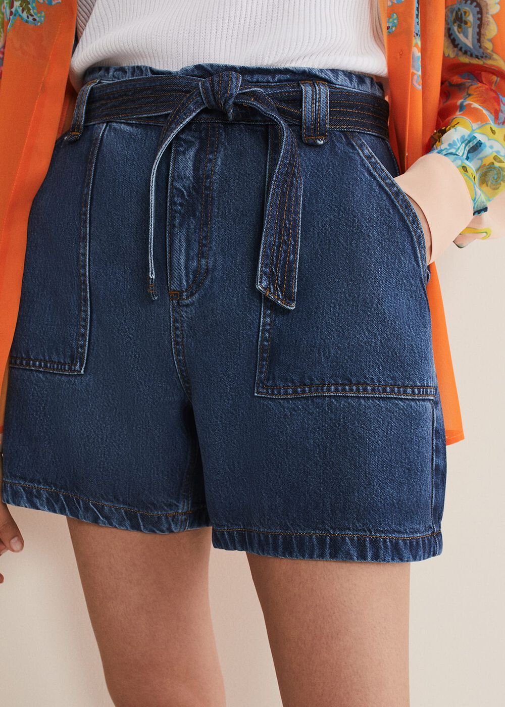Paige Denim Shorts - Mid Wash