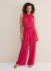 Opal Wide Leg Trousers - Raspberry