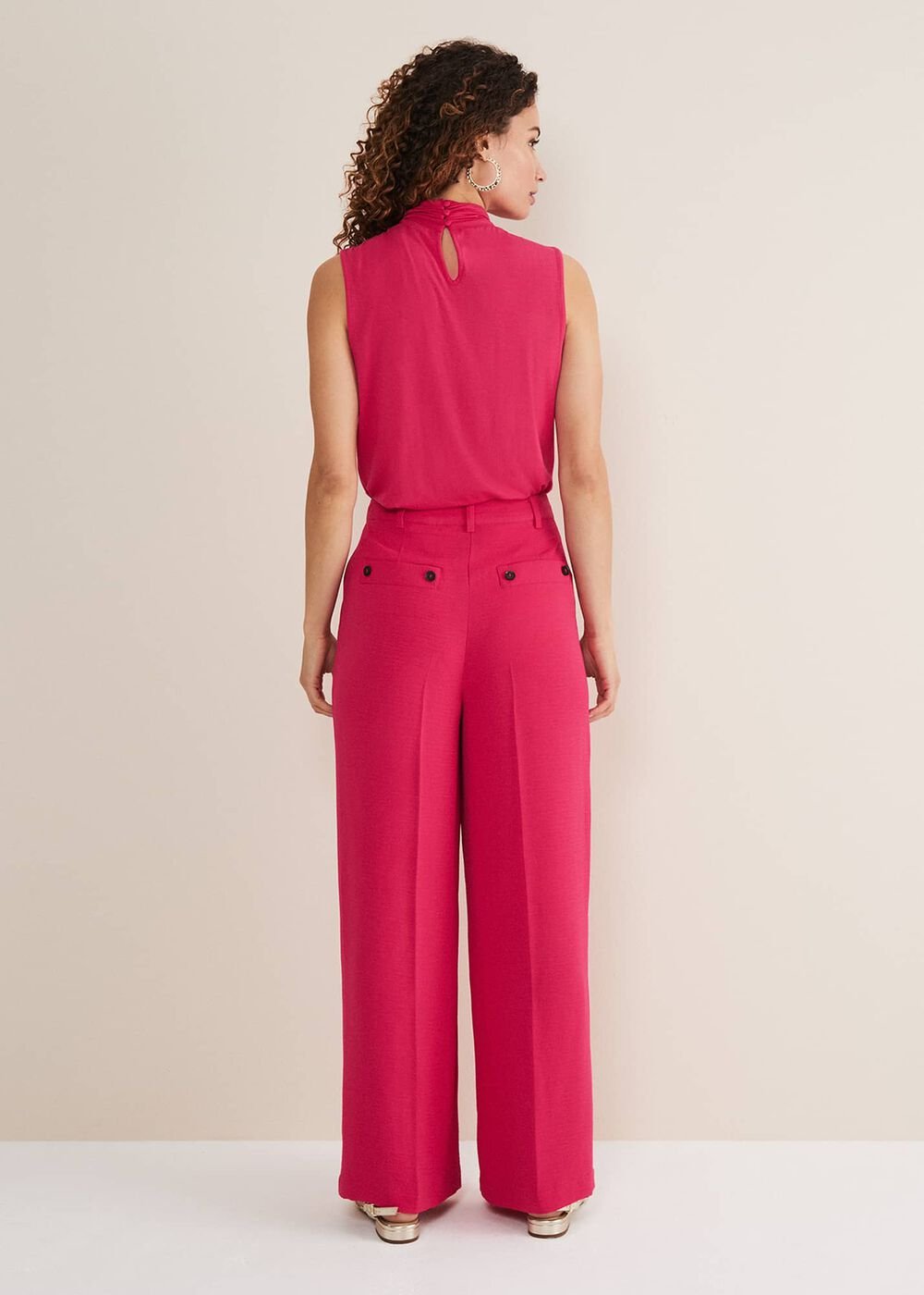 Opal Wide Leg Trousers - Raspberry