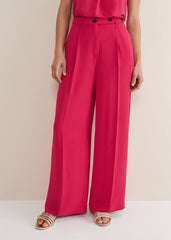 Opal Wide Leg Trousers - Raspberry