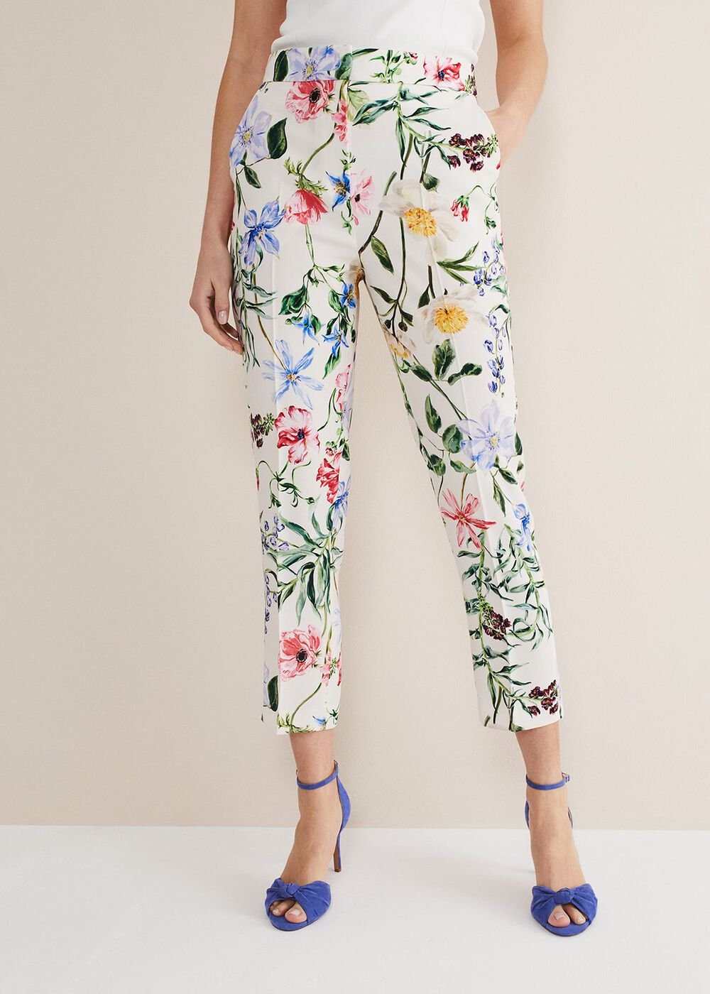 Ulrica Floral Cigarette Trousers - Multi-Coloured